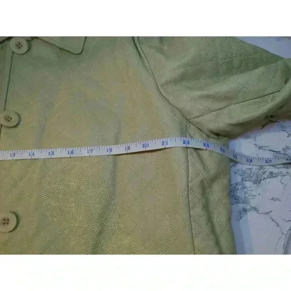 Leather Jacket Lightly Quilted Velvet Trim Pamela McCoy Size XL - Picture 14 of 16